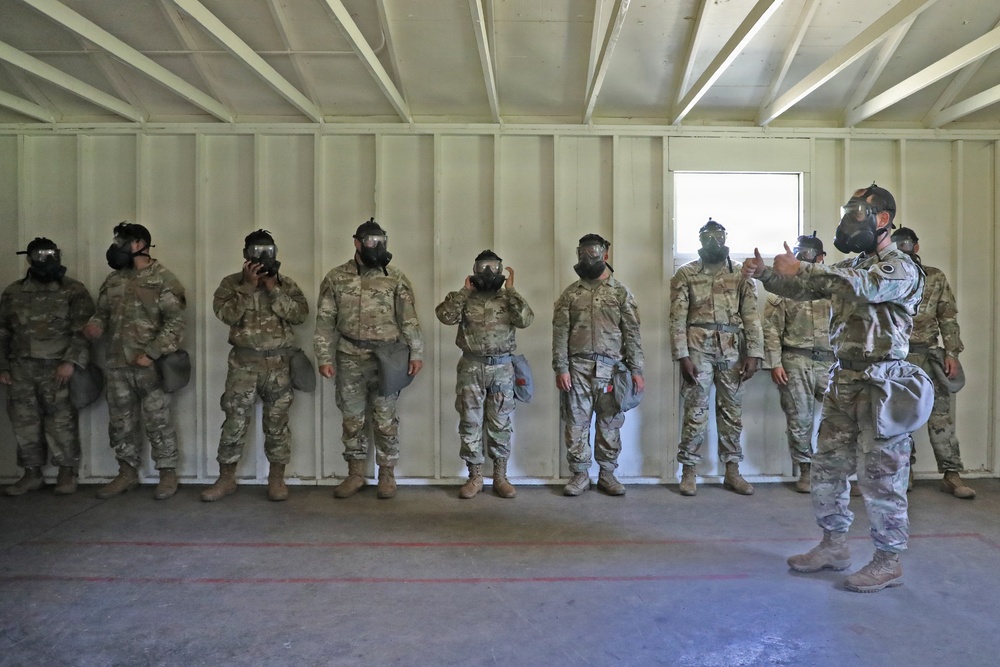 13th CSSB Soldiers Inhale Annual CBRN Training