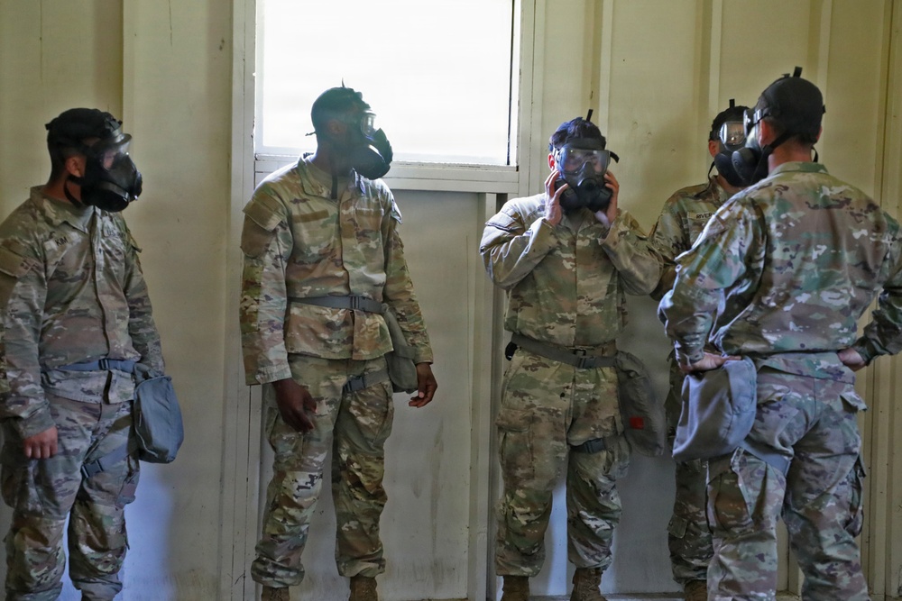 13th CSSB Soldiers Inhale Annual CBRN Training