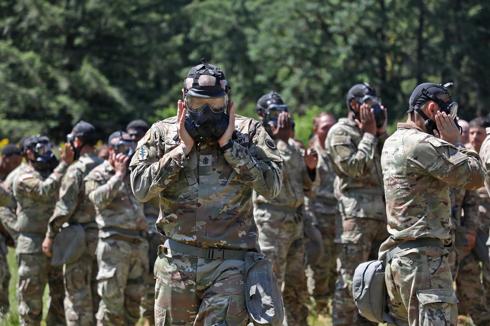 13th CSSB Soldiers Inhale Annual CBRN Training
