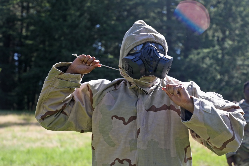 13th CSSB Soldiers Inhale Annual CBRN Training