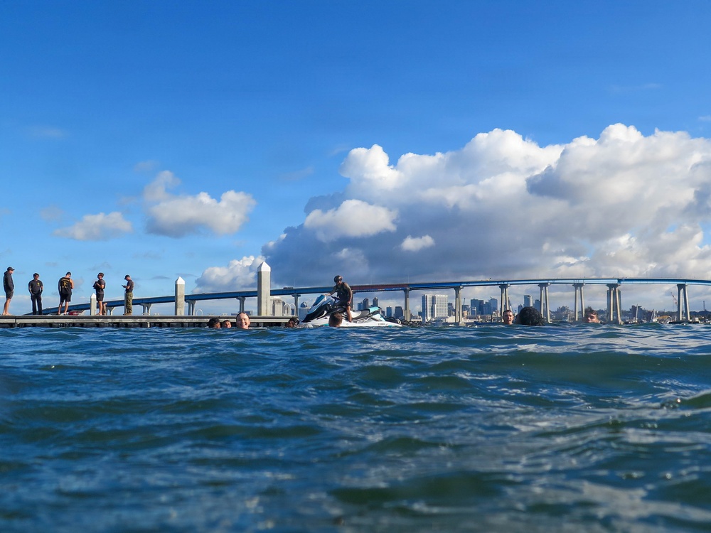 Marines with 2nd Bn., 5th Marines take swim assessment