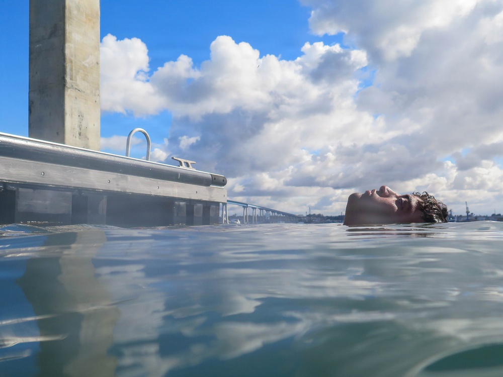 Marines with 2nd Bn., 5th Marines take swim assessment