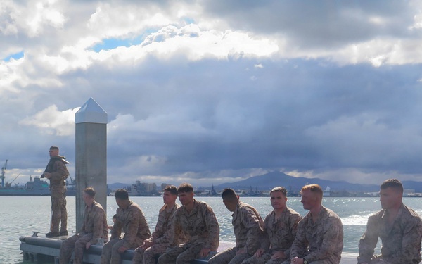Marines with 2nd Bn., 5th Marines take swim assessment