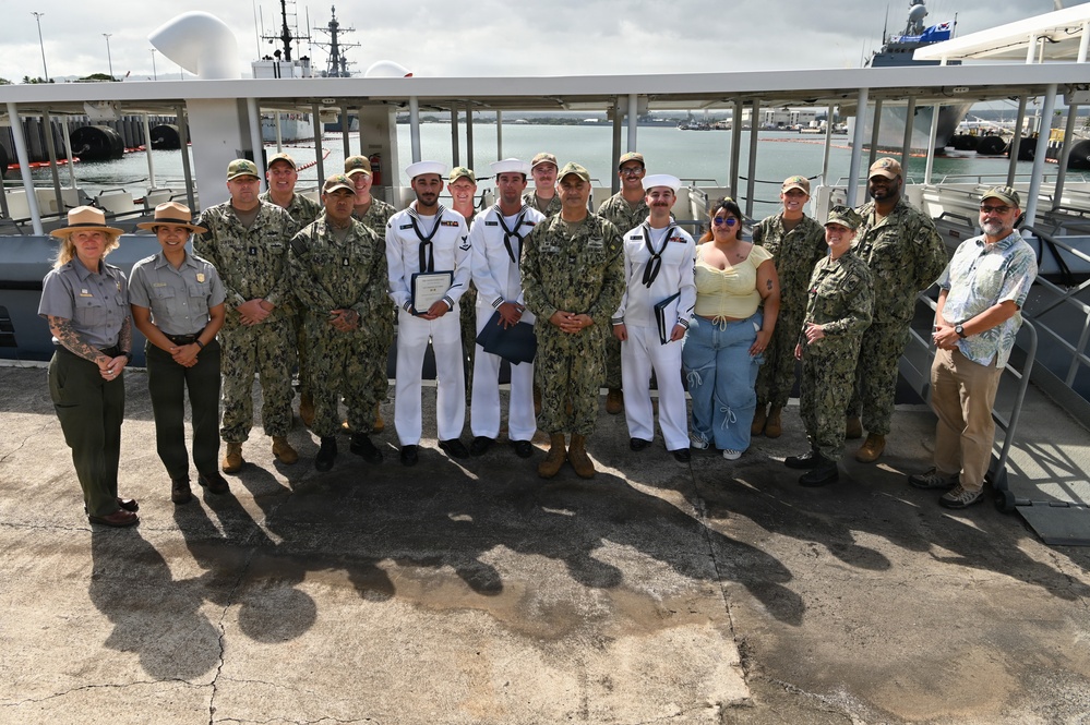 USS Arizona Boat Detachment Sailors Earn Navy Ceremonial Duty Ribbon