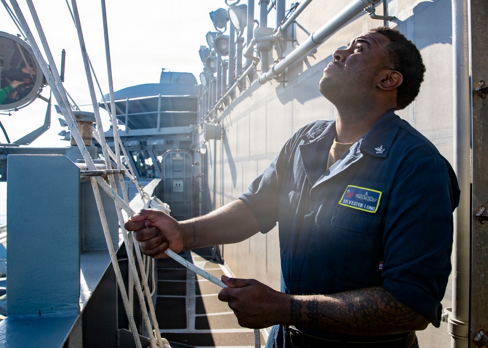 George Washington Navigation Sailor Raises Flags