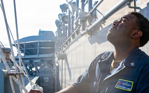 George Washington Navigation Sailor Raises Flags