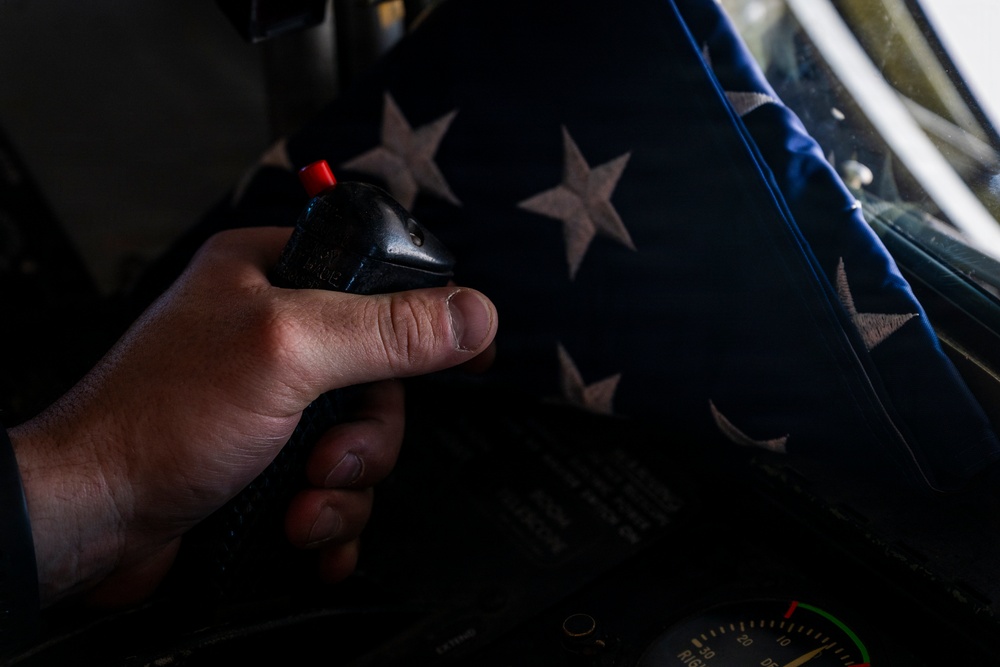 KC-135 conducts refueling operation with F-16 aircraft