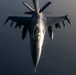 KC-135 conducts refueling operation with F-16 aircraft