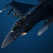 KC-135 conducts refueling operation with F-16 aircraft