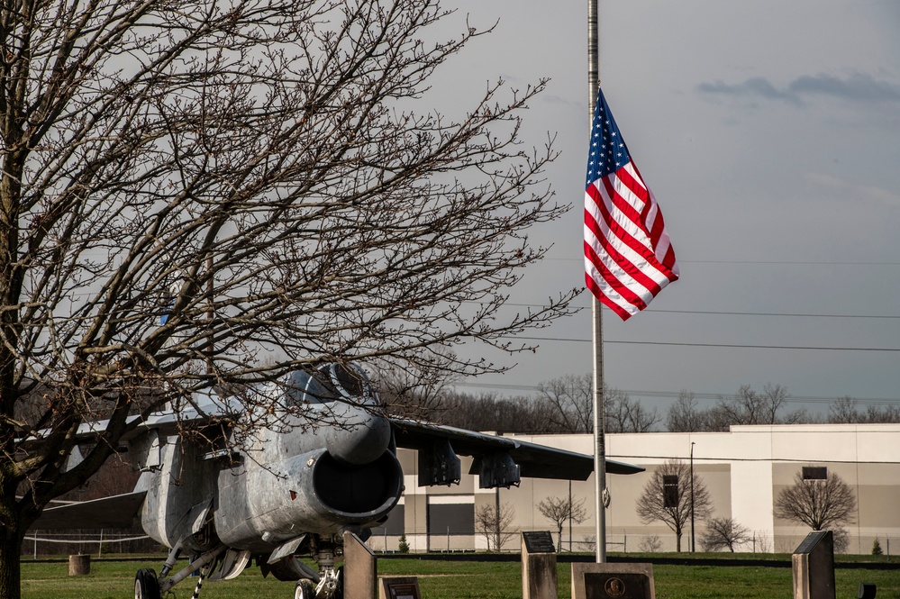 American flag at half-staff