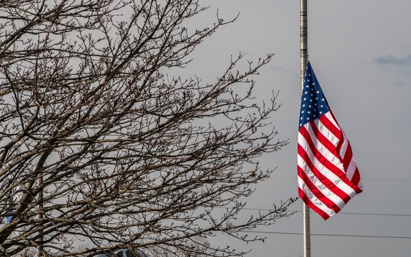 American flag at half-staff