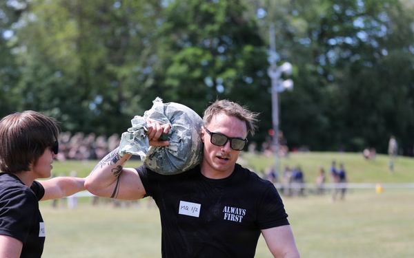 2nd Cavalry Regiment Soldiers compete in HYROX competition during Dragoon Week