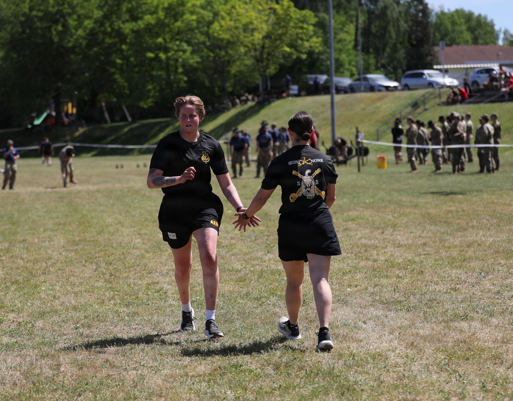2nd Cavalry Regiment Soldiers compete in HYROX competition during Dragoon Week