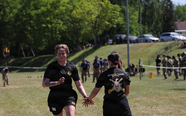 2nd Cavalry Regiment Soldiers compete in HYROX competition during Dragoon Week