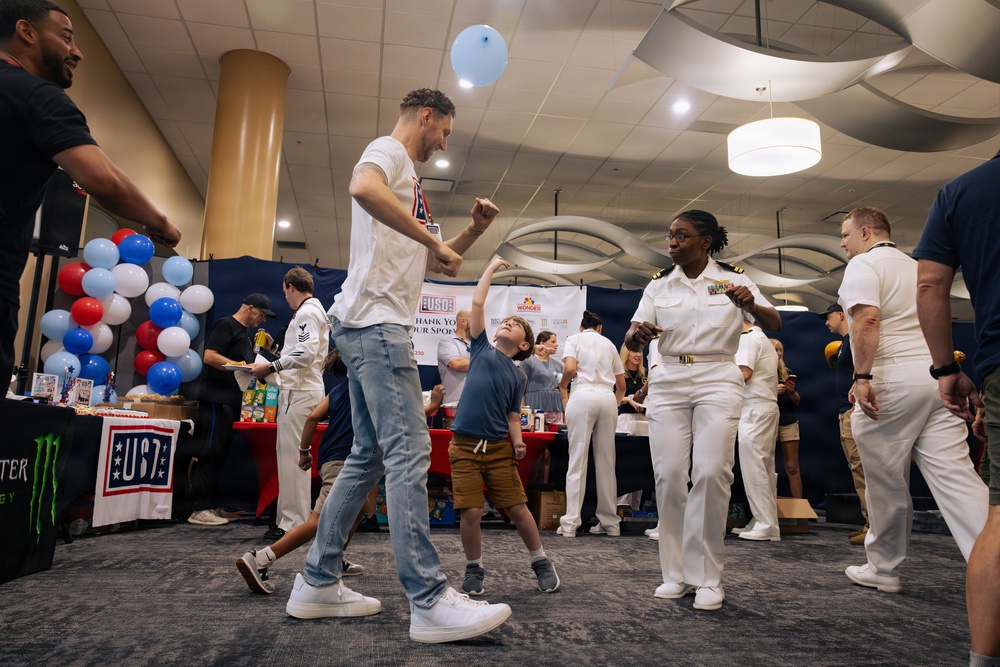 USO Hosts Dog and Paws Event at Julia Street Cruise Terminal during Sail 250