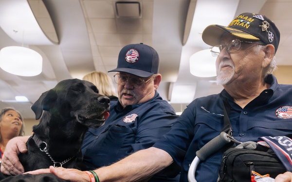 USO Hosts Dog and Paws Event at Julia Street Cruise Terminal during Sail 250