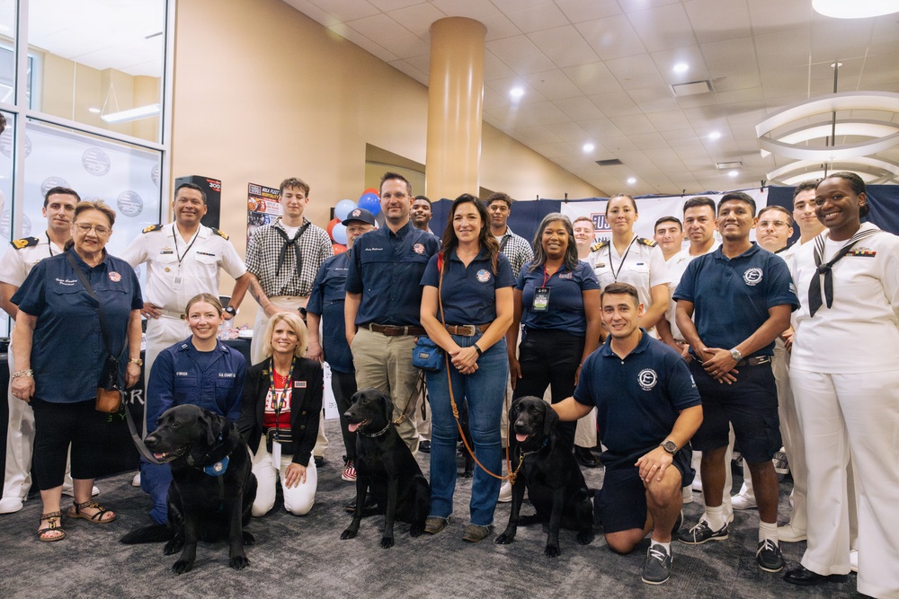 USO Hosts Dog and Paws Event at Julia Street Cruise Terminal during Sail 250