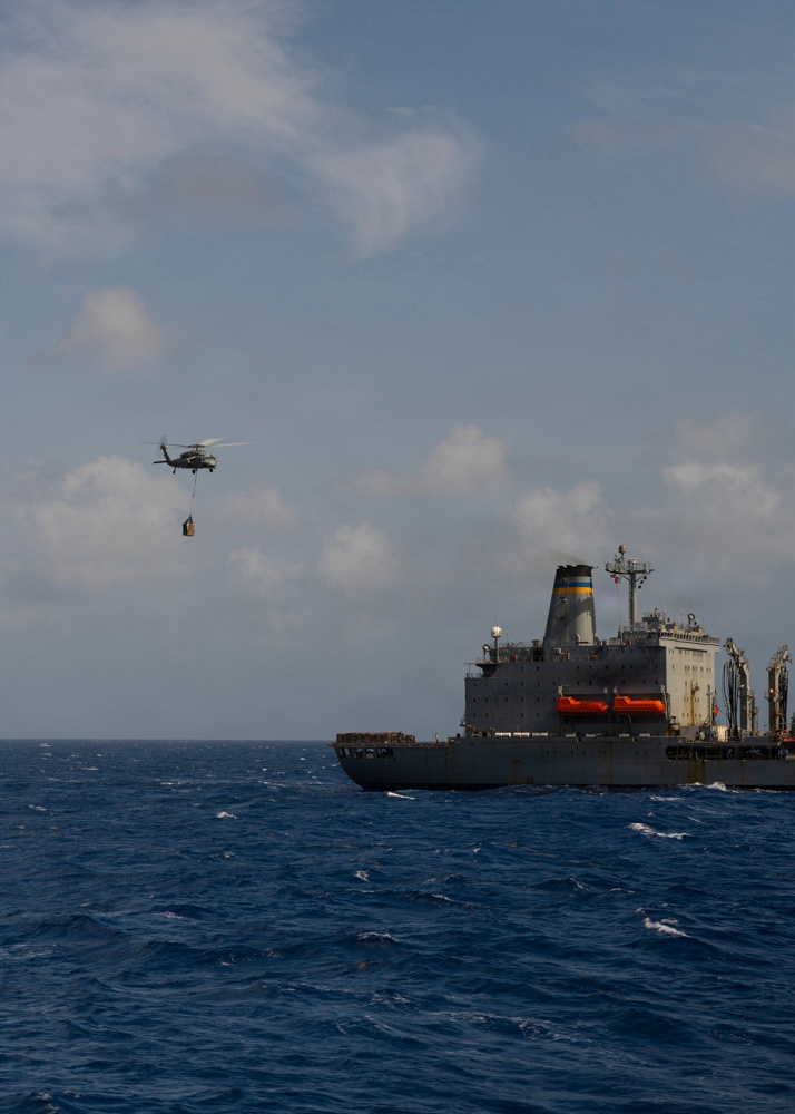 Nimitz Conducts a Vertical Replenishment at Sea