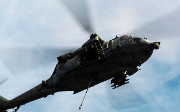 Nimitz Conducts a Vertical Replenishment at Sea
