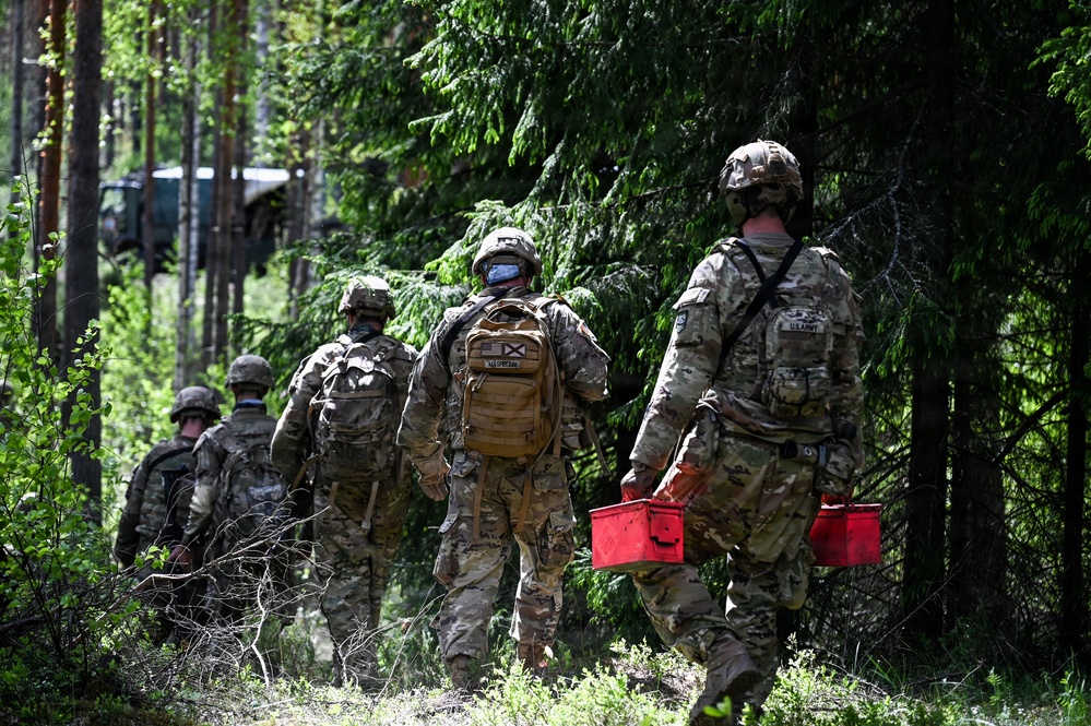 Virginia Guard engineers conduct counter-mobility training in Finland