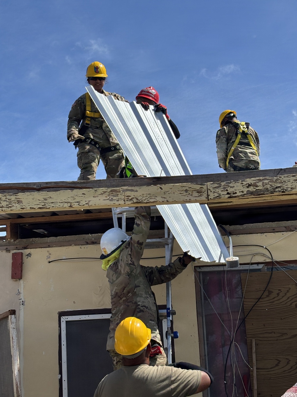 Soldiers Help Saipan Rebuild One Roof at a Time After Super Typhoon Sinlaku