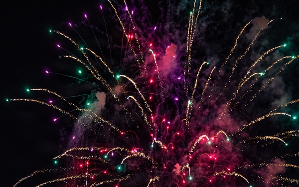 Fireworks Show over the Mississippi River in Celebration of SAIL250