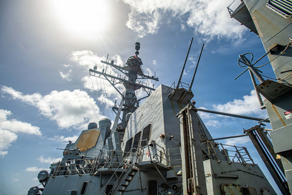 USS Gridley in the Atlantic Ocean