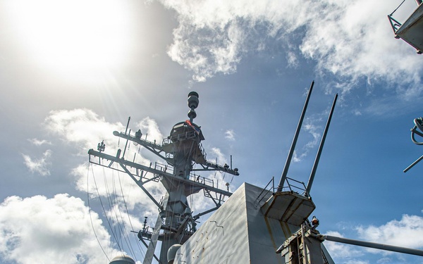 USS Gridley in the Atlantic Ocean