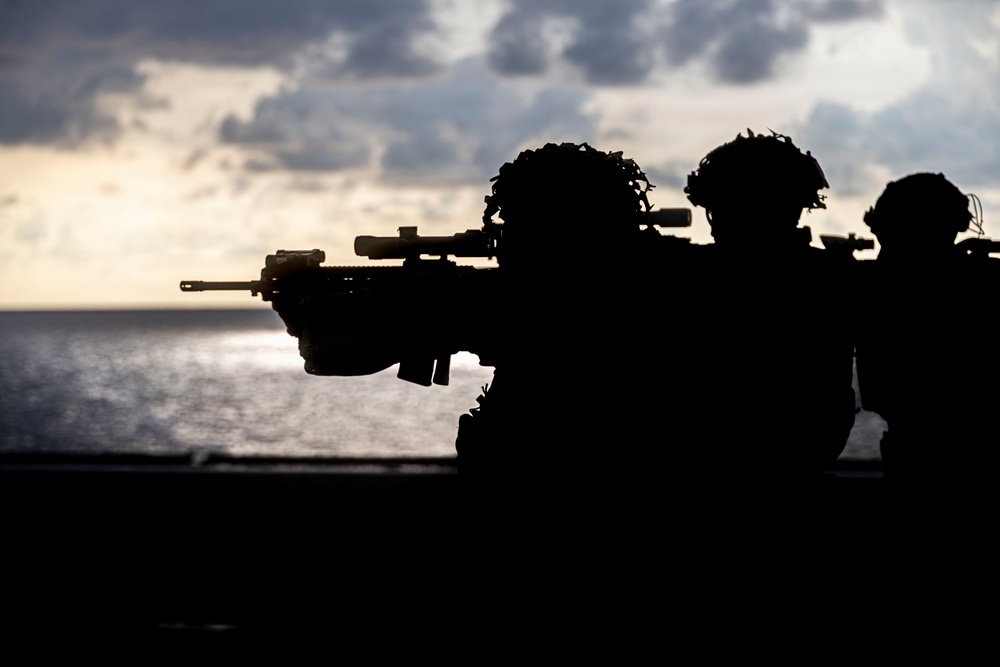 BLT 3/5 Marines Conduct Marksmanship Training Aboard USS Portland
