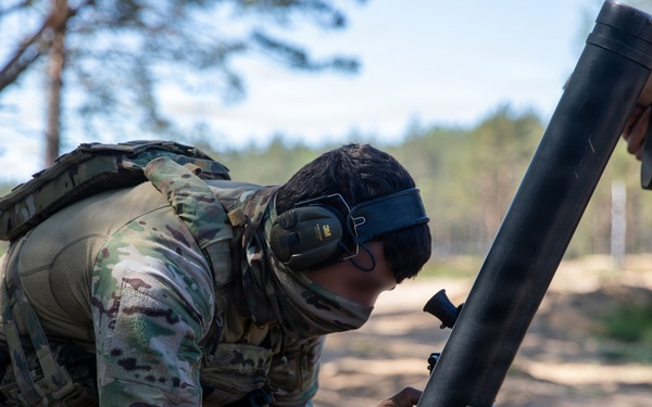 U.S., NATO partner forces conduct mortar fire at Pabradė Training Area, Lithuania