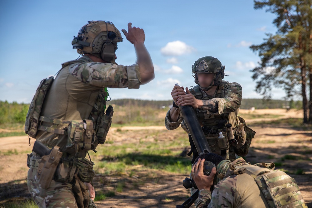 U.S., NATO partner forces conduct mortar fire at Pabradė Training Area, Lithuania