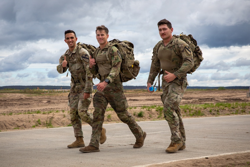 U.S. service members, NATO partner forces conduct Norwegian Foot March at Pabradė Training Area, Lithuania