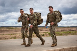 U.S. service members, NATO partner forces conduct Norwegian Foot March at Pabradė Training Area, Lithuania