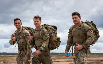 U.S. service members, NATO partner forces conduct Norwegian Foot March at Pabradė Training Area, Lithuania