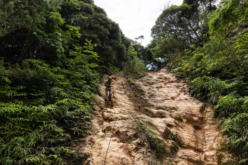 U.S. Marines with 12th LCT Refine their Rappel Techniques at Jungle Warfare Training Center