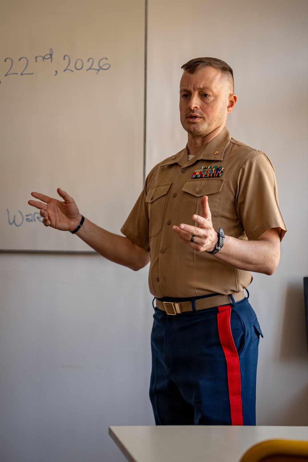 U.S. Marines visit students at Saint Joseph Schools in Château-Thierry, France