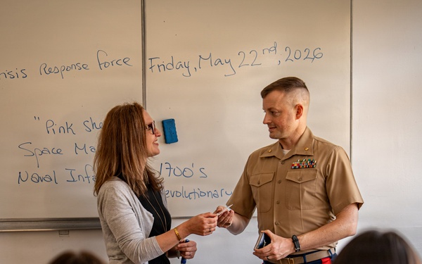 U.S. Marines visit students at Saint Joseph Schools in Château-Thierry, France