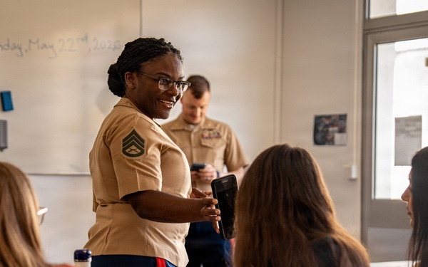 U.S. Marines visit students at Saint Joseph Schools in Château-Thierry, France