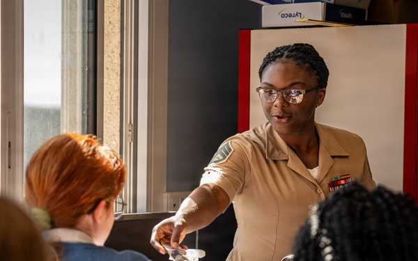 U.S. Marines visit students at Saint Joseph Schools in Château-Thierry, France