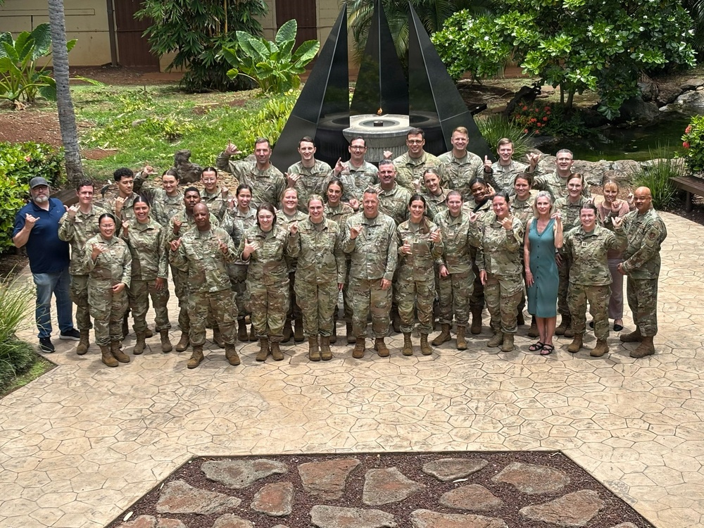 141st Air Refueling Wing Airmen Visit PACAF Headquarters During Training Deployment