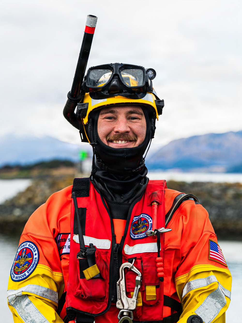 Coast Guard rescue swimmer engages with public at Kodiak Crabfest 2026