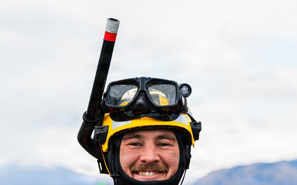 Coast Guard rescue swimmer engages with public at Kodiak Crabfest 2026