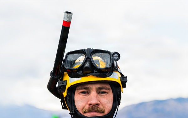 Coast Guard rescue swimmer engages with public at Kodiak Crabfest 2026