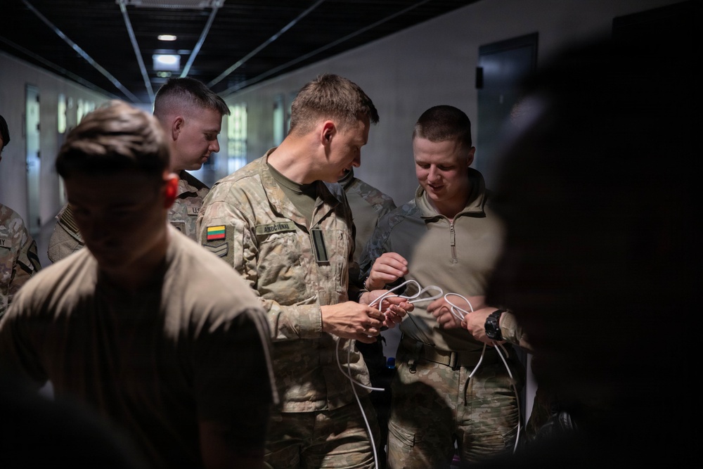 1st Battalion, 12th Cavalry Regiment Soldiers train Lithuanian cadets in demolition charges