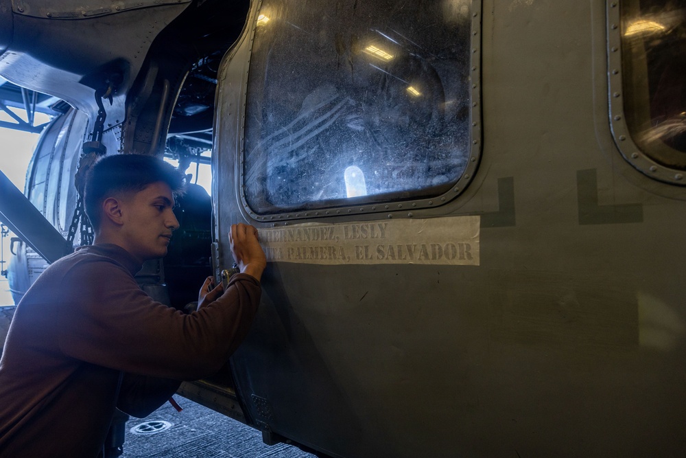 USS Iwo Jima Sailors Conduct Aircraft Maintenance