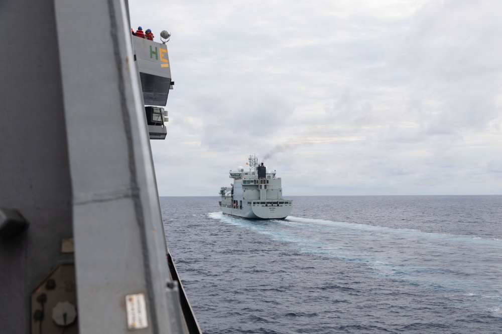 USS Portland Conducts Underway Replenishment with Motor Vessel Asterix