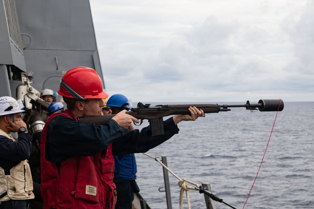 USS Portland Conducts Underway Replenishment with Motor Vessel Asterix