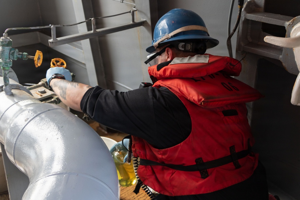 USS Portland Conducts Underway Replenishment with Motor Vessel Asterix