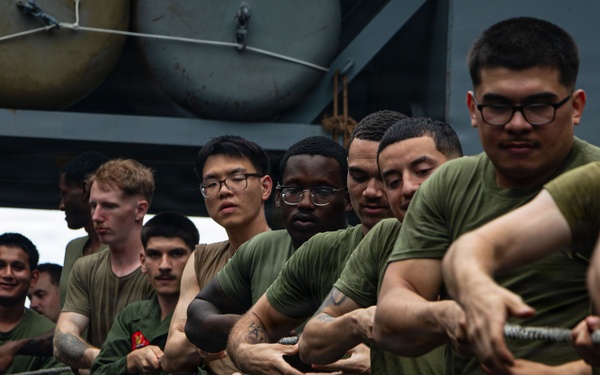 USS Portland Conducts Underway Replenishment with USNS Cesar Chavez