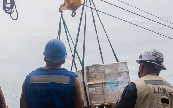 USS Portland Conducts Underway Replenishment with USNS Cesar Chavez